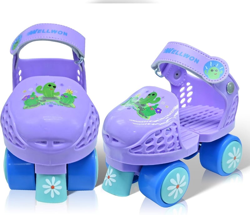 WELLWON Kids Roller Skate for Girls Boys Ages 2-5 Years Old, Adjustable Toddler Rollerskates, Children Beginner Roller Skate - Image 1